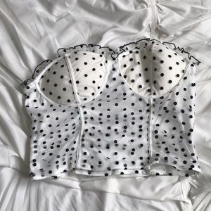 polka dot cup detail bodice
